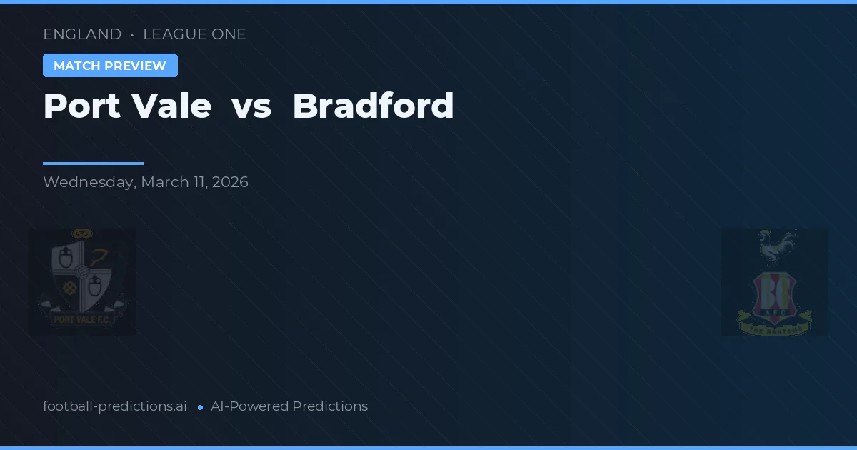 Port Vale vs Bradford — typy i zapowiedź meczu