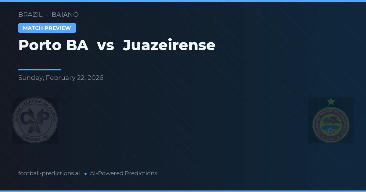 Porto BA vs Juazeirense — typy i zapowiedź meczu