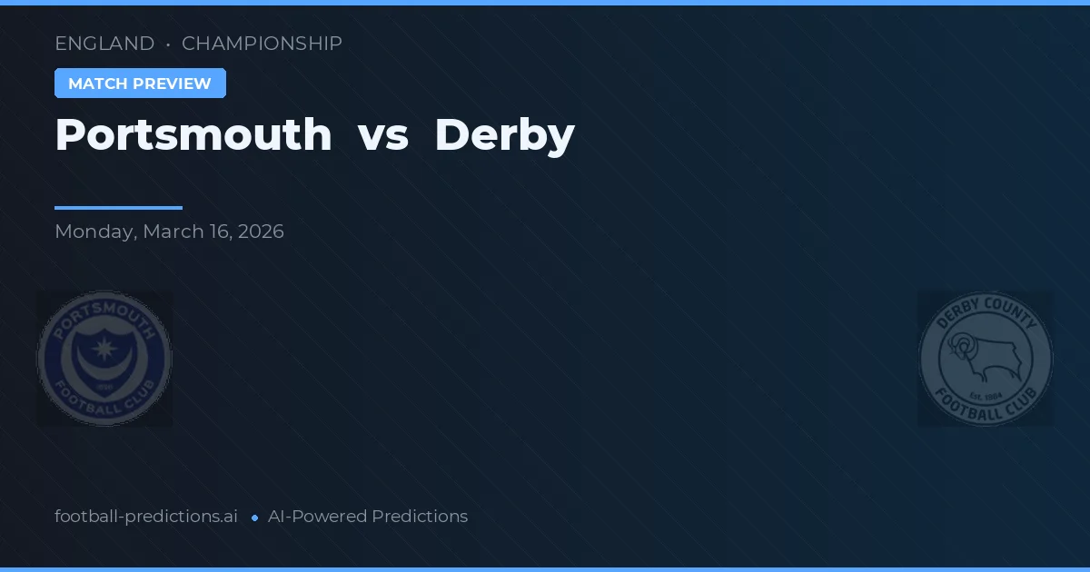 Portsmouth vs Derby — typy i zapowiedź meczu
