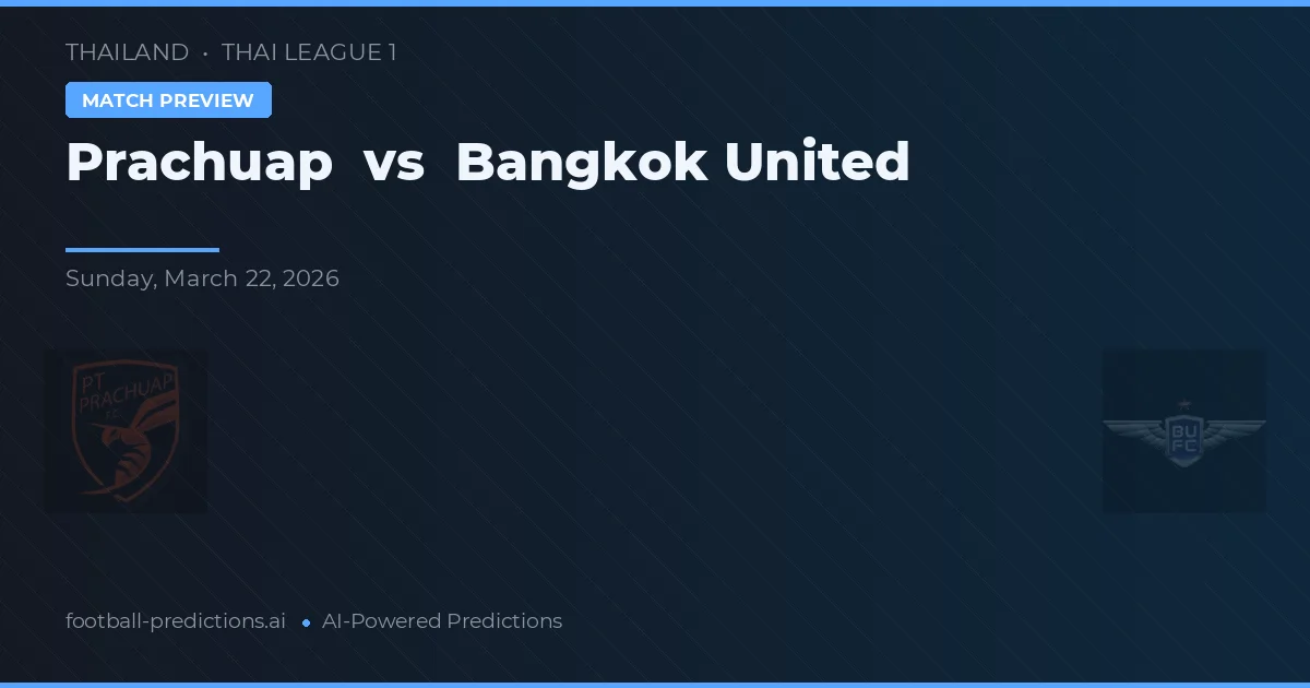 Prachuap vs Bangkok United — typy i zapowiedź meczu