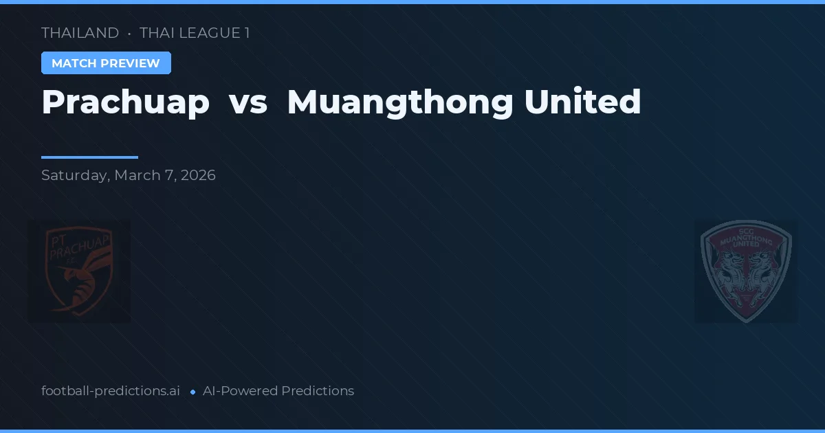 Prachuap vs Muangthong United — typy i zapowiedź meczu