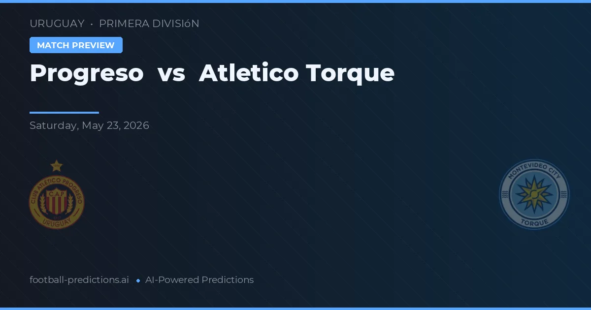 Progreso vs Club Atlético Torque — typy i zapowiedź meczu