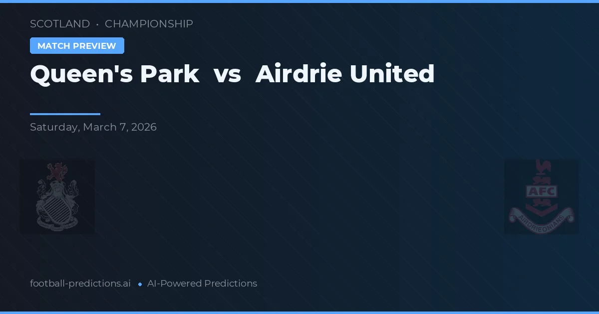 Queen's Park vs Airdrie United — typy i zapowiedź meczu
