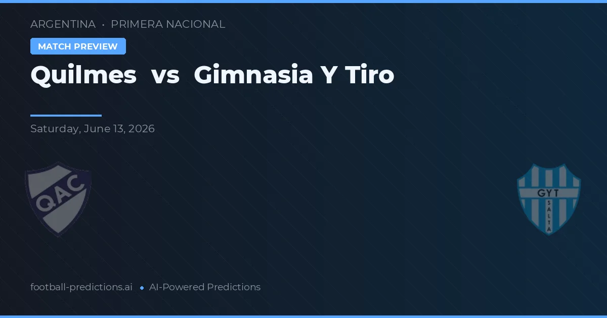 Quilmes vs Gimnasia y Tiro — typy i zapowiedź meczu