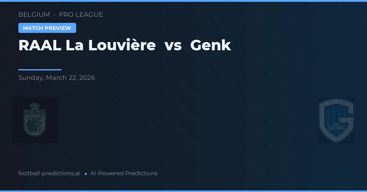 RAAL La Louvière vs Genk — typy i zapowiedź meczu