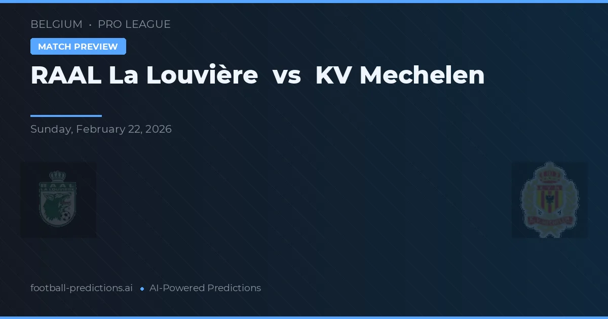 RAAL La Louvière vs KV Mechelen — typy i zapowiedź meczu