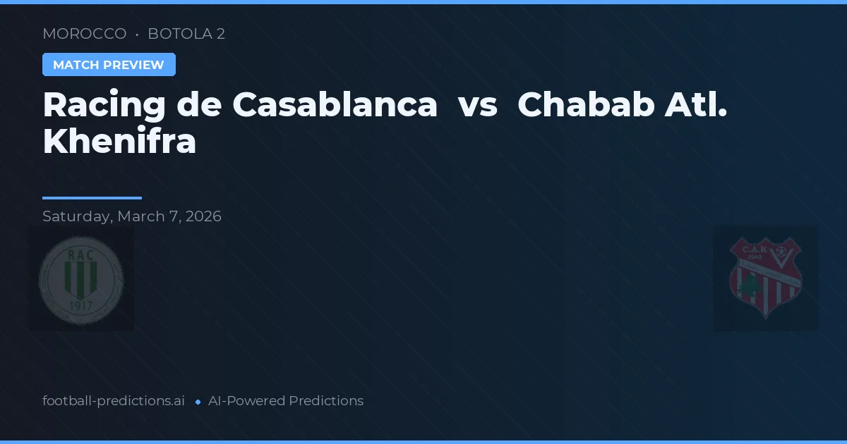 Racing Casablanca vs Chabab Atl. Khenifra — typy i zapowiedź meczu
