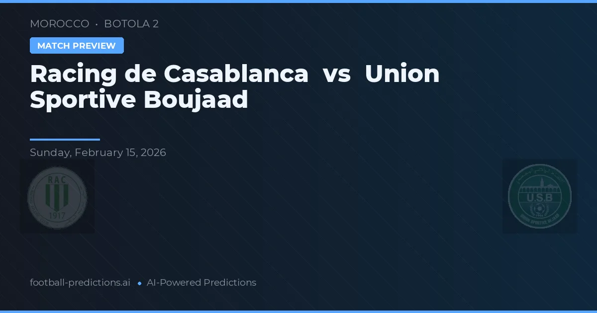 Racing Casablanca vs Union Sportive Boujaad — typy i zapowiedź meczu
