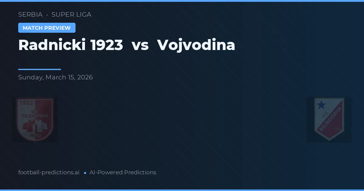 Radnički 1923 vs Vojvodina — typy i zapowiedź meczu