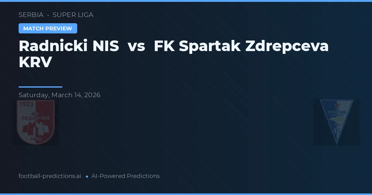 Radnički Niš vs FK Spartak Zdrepceva KRV — typy i zapowiedź meczu