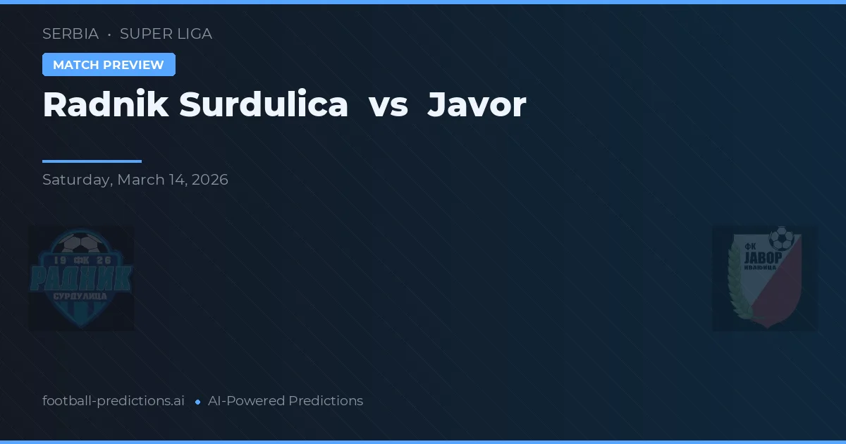 Radnik Surdulica vs Javor — typy i zapowiedź meczu