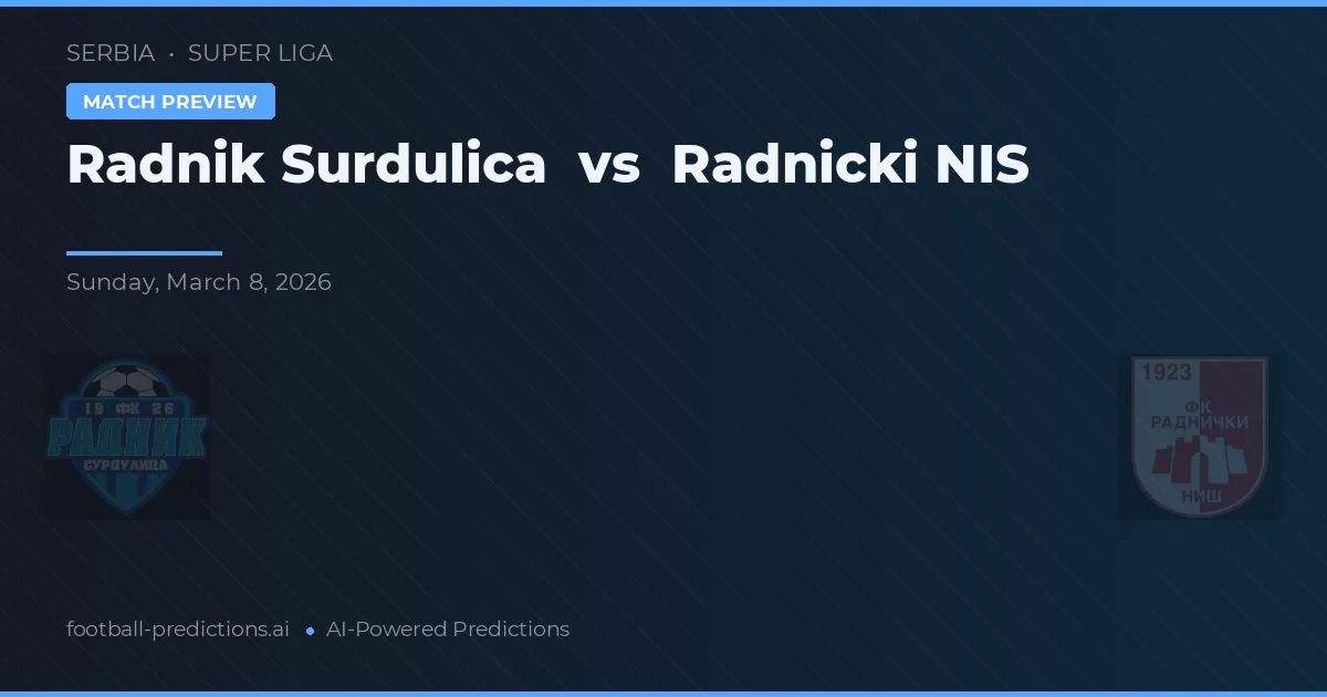 Radnik Surdulica vs Radnički Niš — typy i zapowiedź meczu