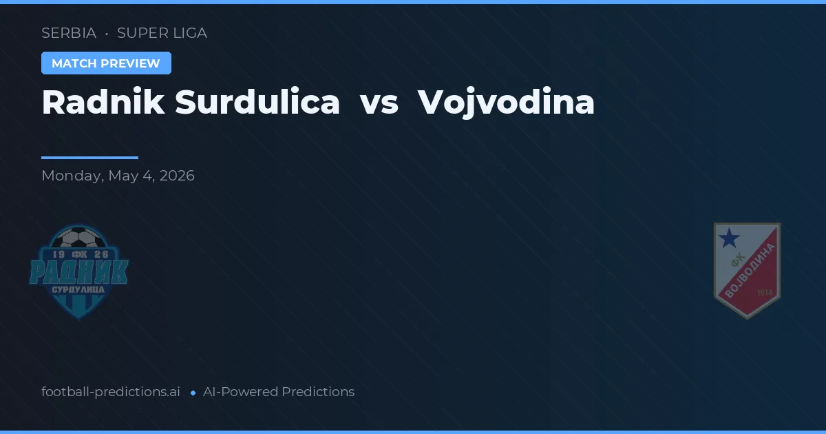 Radnik Surdulica vs Vojvodina — typy i zapowiedź meczu