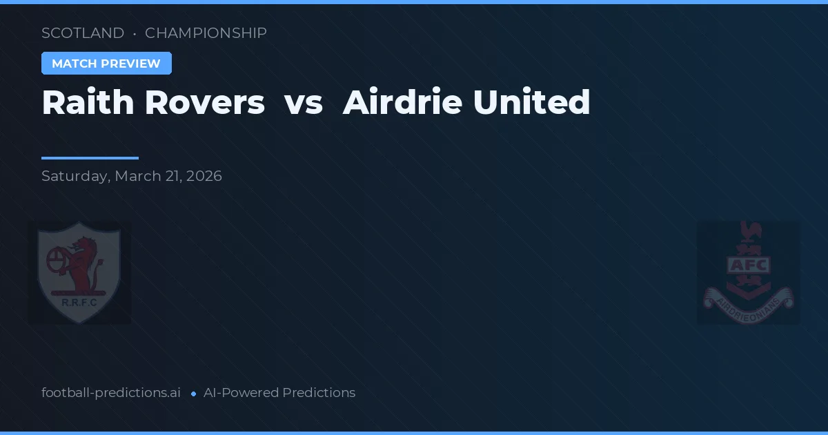Raith Rovers vs Airdrie United — typy i zapowiedź meczu