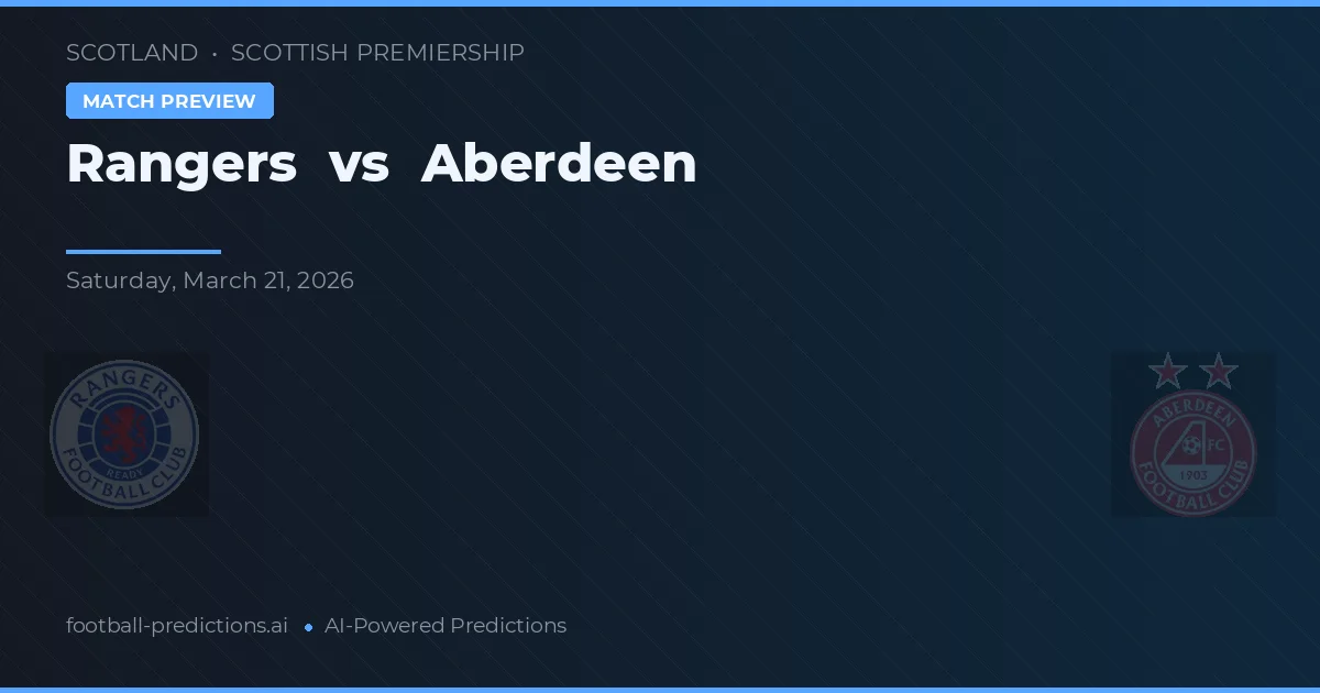 Rangers vs Aberdeen — typy i zapowiedź meczu