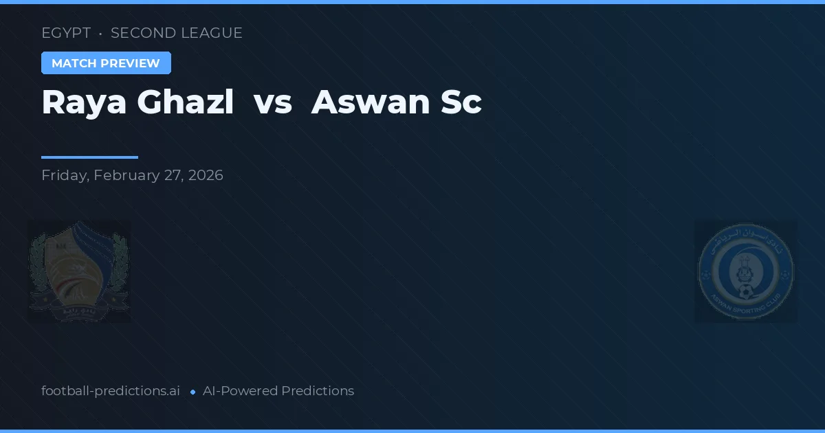 Raya Ghazl vs Aswan SC — typy i zapowiedź meczu