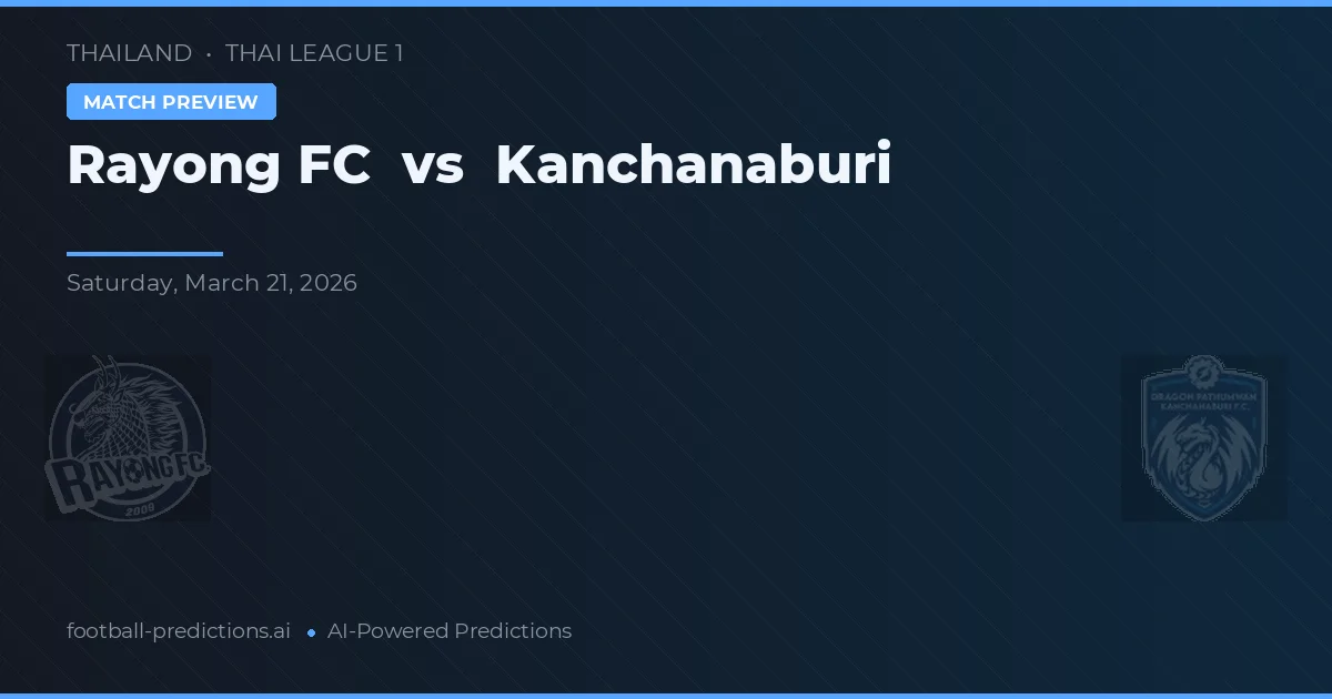 Rayong FC vs Kanchanaburi — typy i zapowiedź meczu