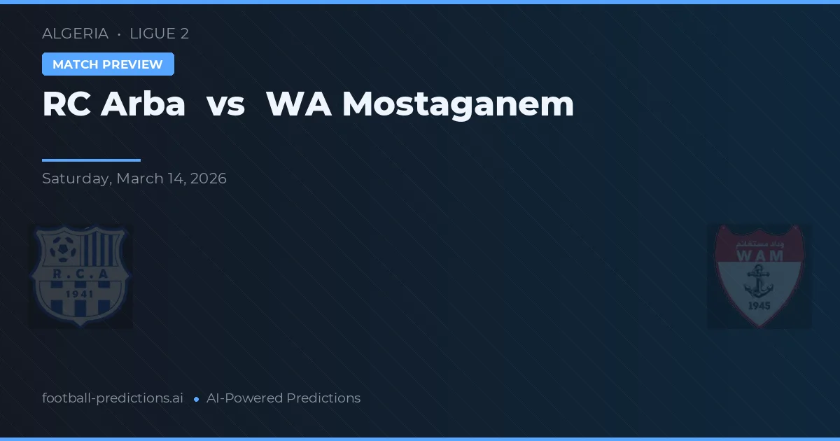 RC Arba vs WA Mostaganem — typy i zapowiedź meczu
