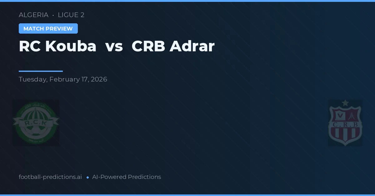 RC Kouba vs CRB Adrar — typy i zapowiedź meczu