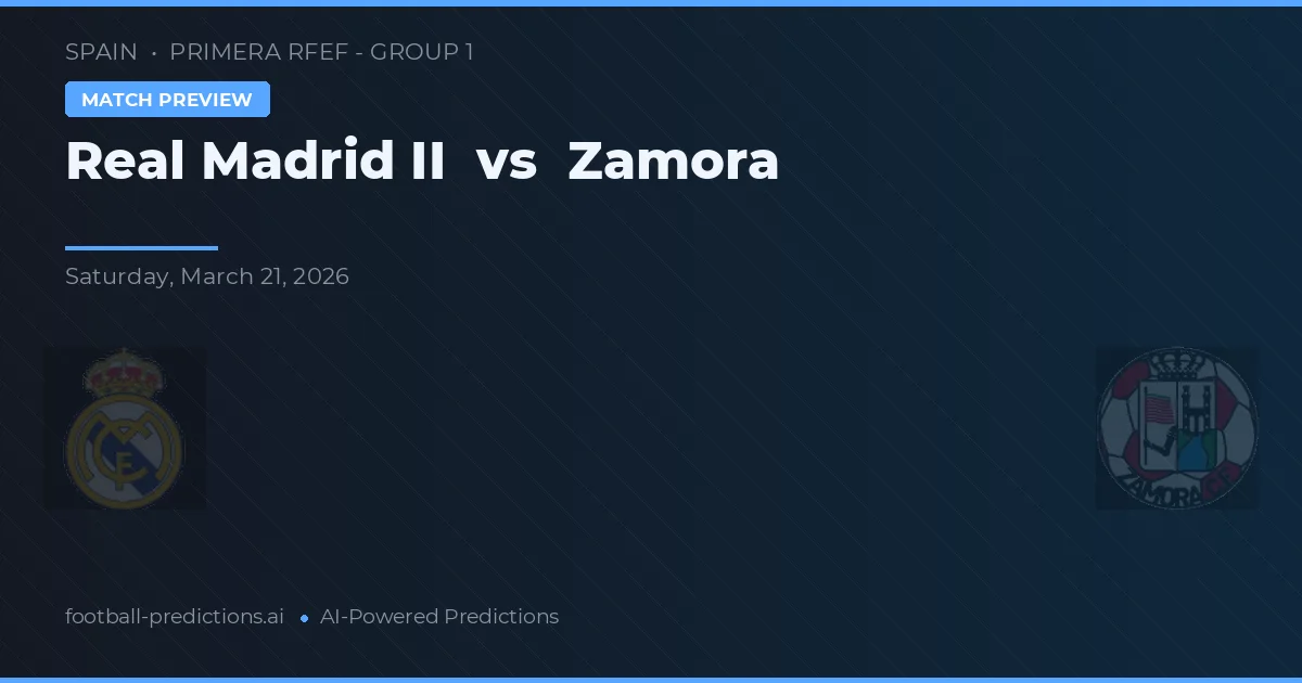 Real Madryt II vs Zamora — typy i zapowiedź meczu