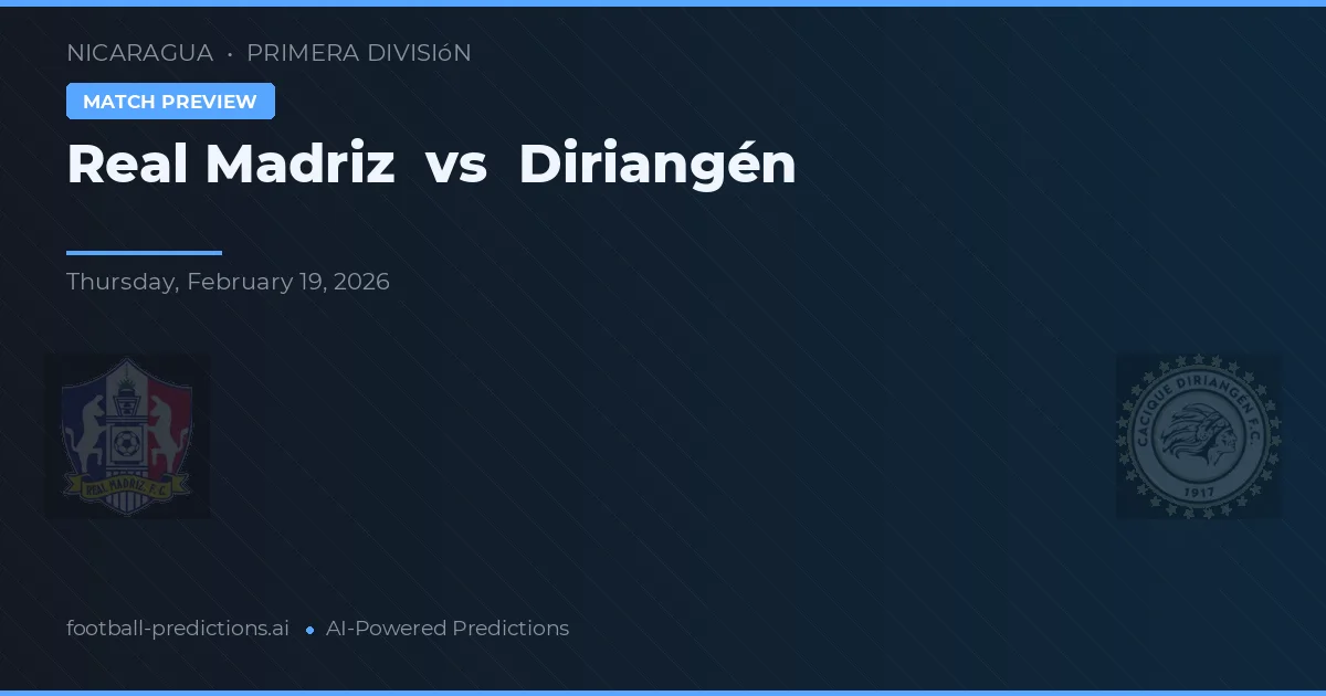 Real Madriz vs Diriangén — typy i zapowiedź meczu