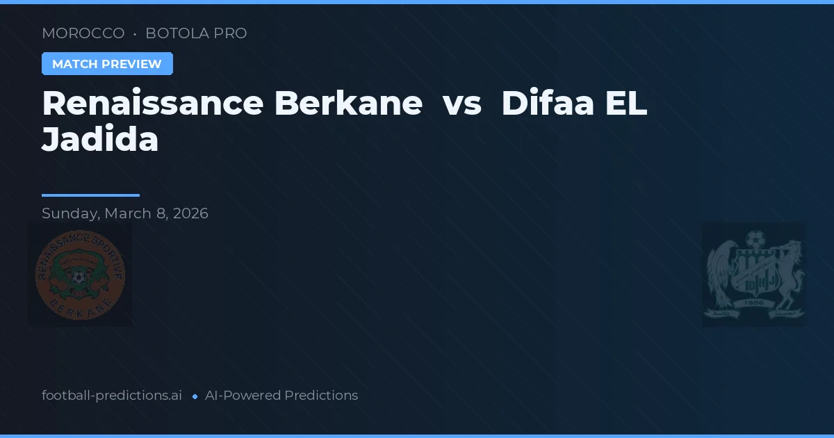 Renaissance Berkane vs Difaa EL Jadida — typy i zapowiedź meczu