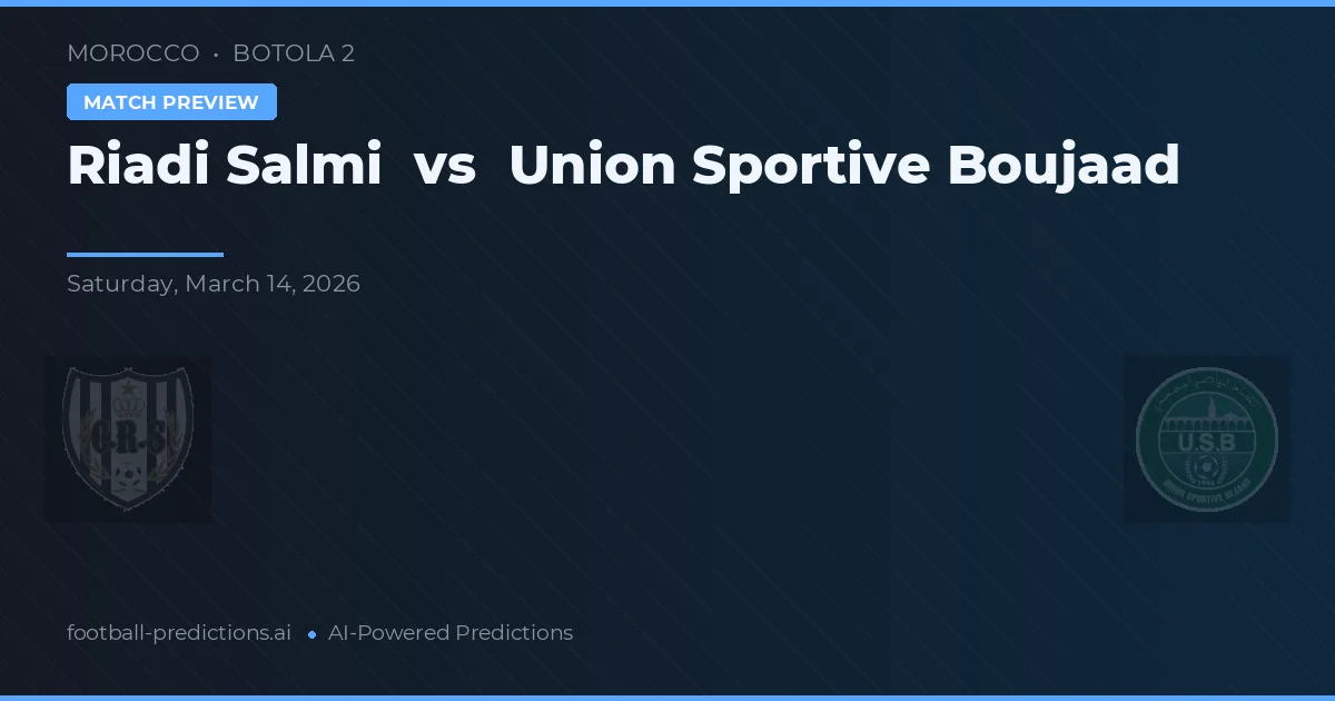 Riadi Salmi vs Union Sportive Boujaad — typy i zapowiedź meczu