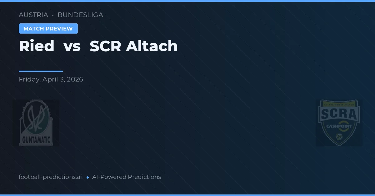 Ried vs SCR Altach — typy i zapowiedź meczu