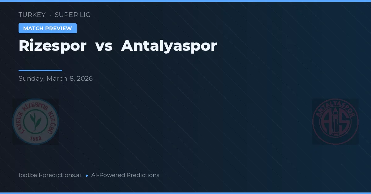 Rizespor vs Antalyaspor — typy i zapowiedź meczu