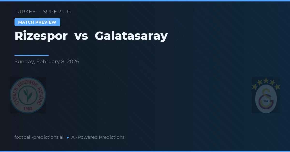 Rizespor vs Galatasaray — typy i zapowiedź meczu