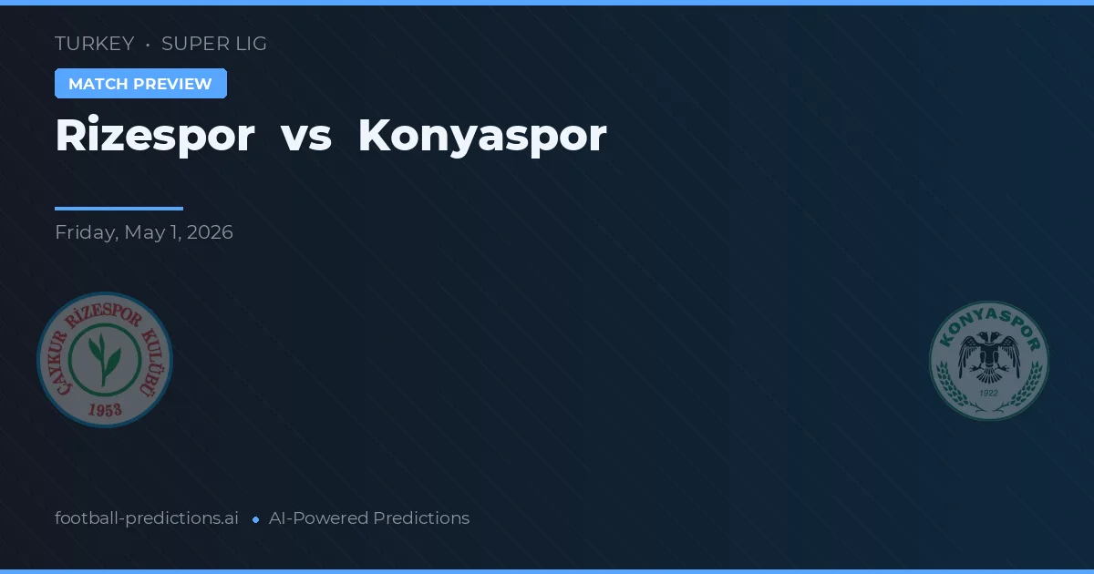 Rizespor vs Konyaspor — typy i zapowiedź meczu