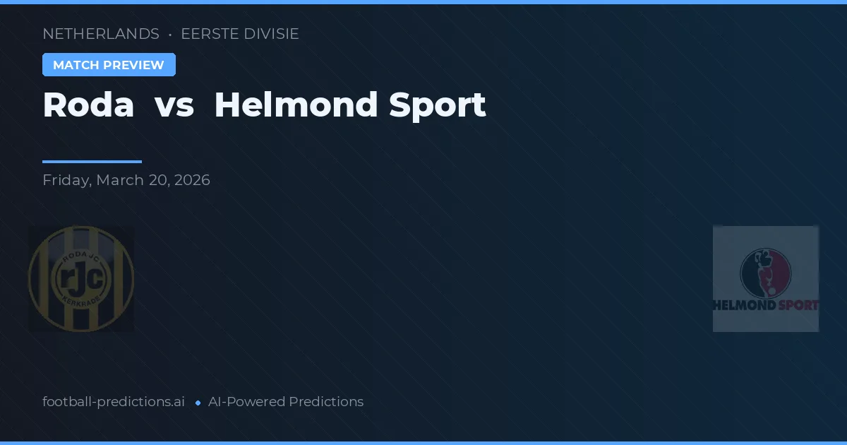 Roda JC vs Helmond Sport — typy i zapowiedź meczu