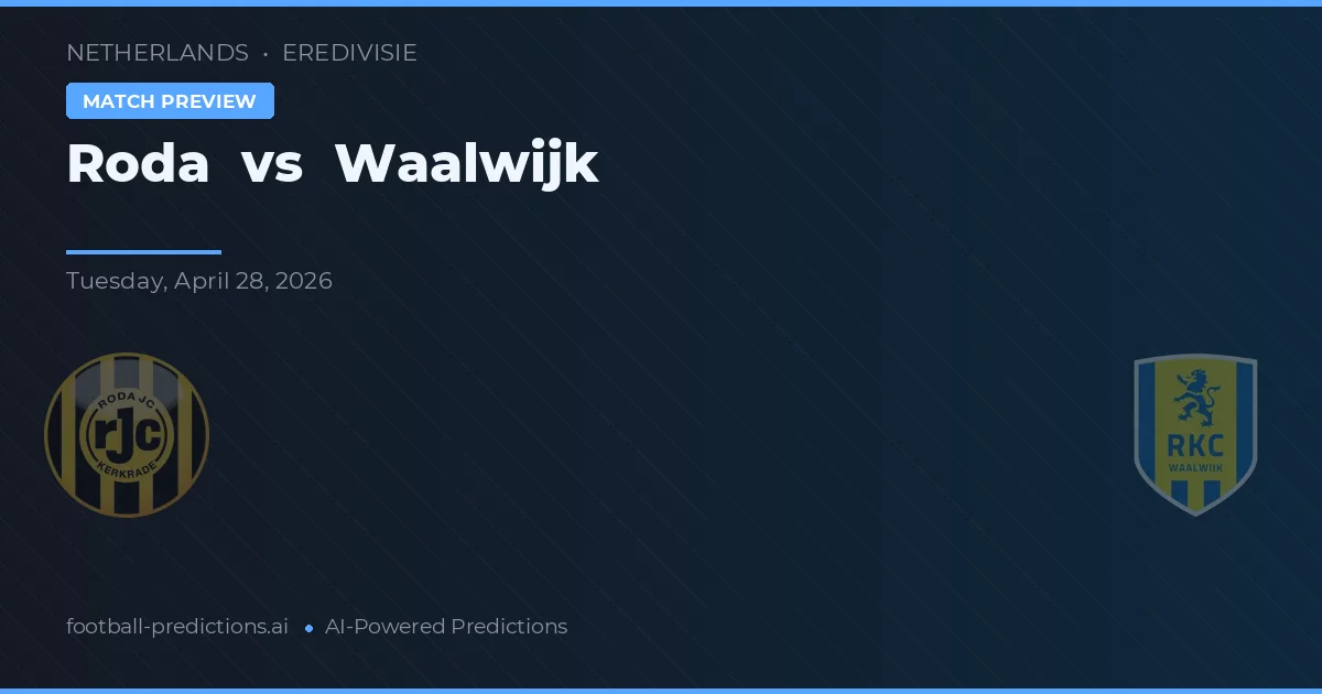 Roda JC vs Waalwijk — typy i zapowiedź meczu