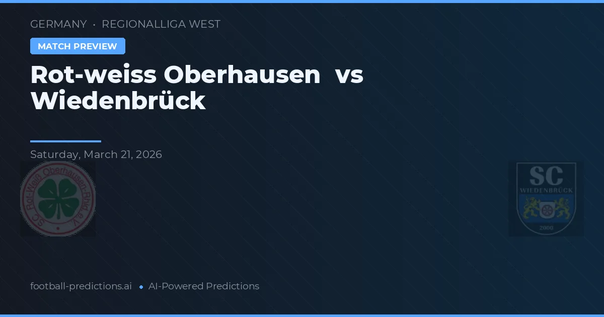 Rot-Weiß Oberhausen vs Wiedenbrück — typy i zapowiedź meczu