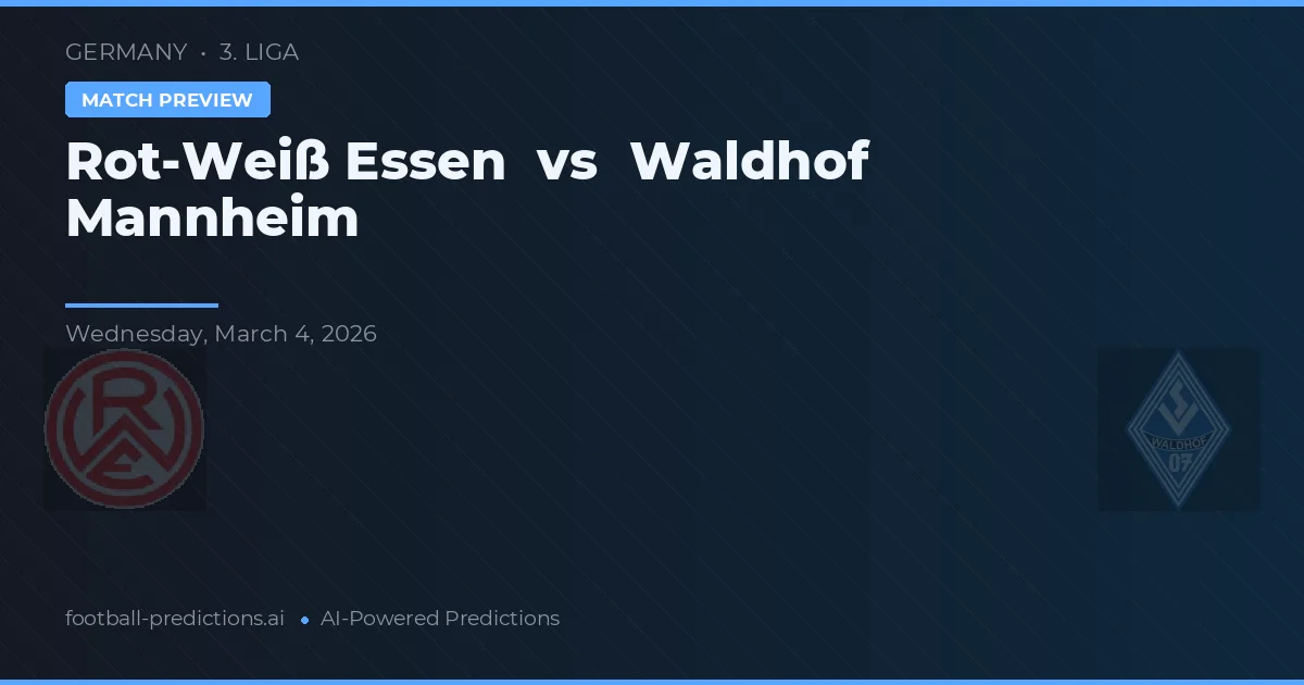 Rot-Weiß Essen vs Waldhof Mannheim — typy i zapowiedź meczu
