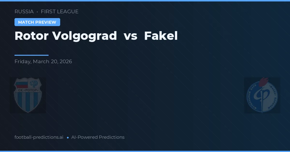 Rotor Volgograd vs Fakel — typy i zapowiedź meczu