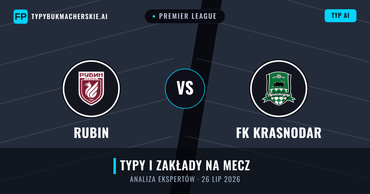 Rubin vs FK Krasnodar — typy i zapowiedź meczu