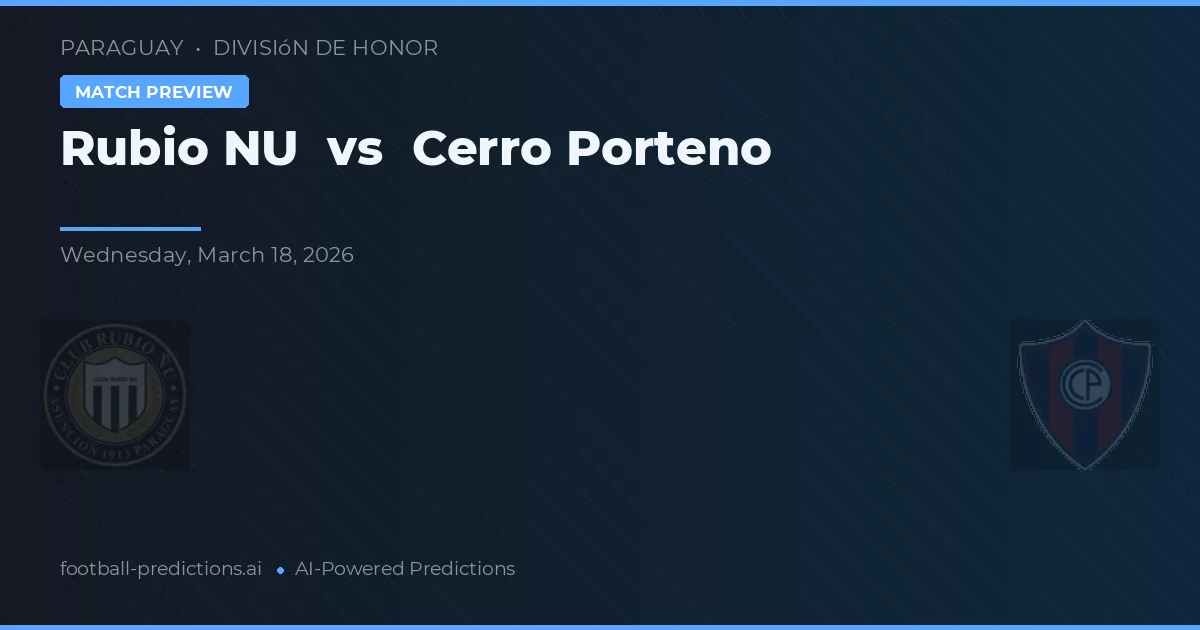 Rubio Ñu vs Cerro Porteño — typy i zapowiedź meczu