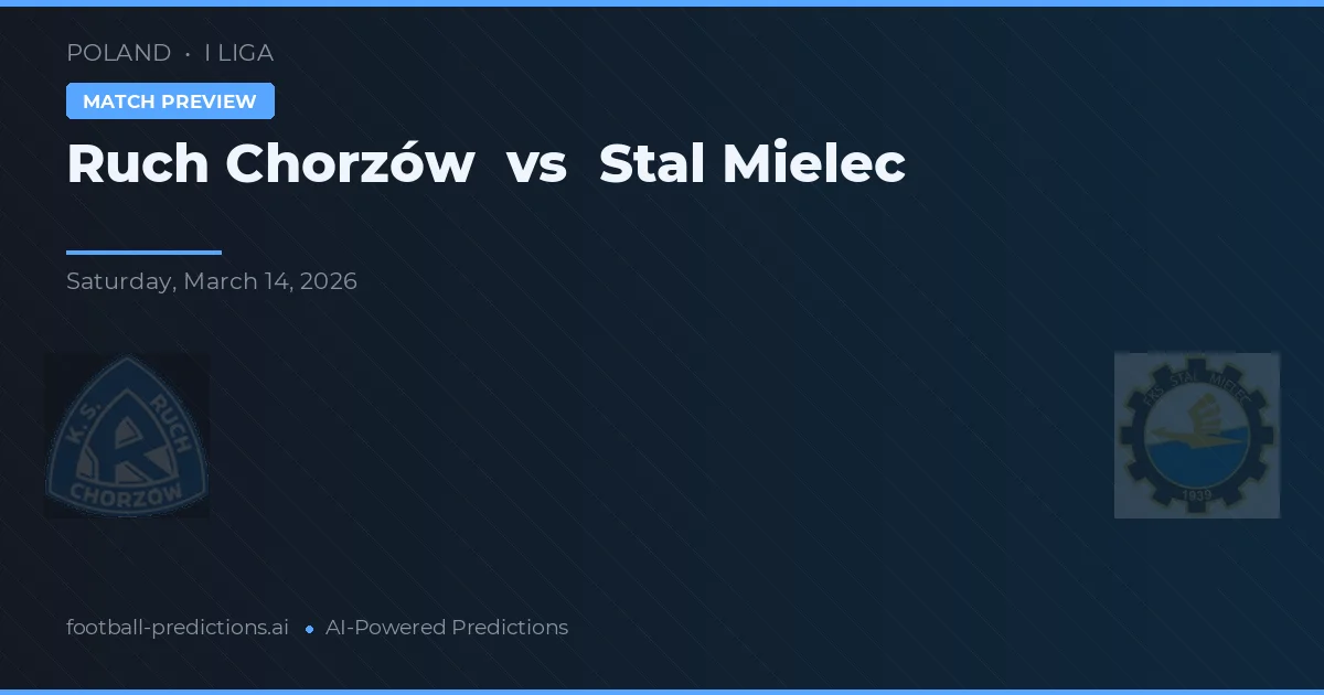 Ruch Chorzów vs Stal Mielec — typy i zapowiedź meczu