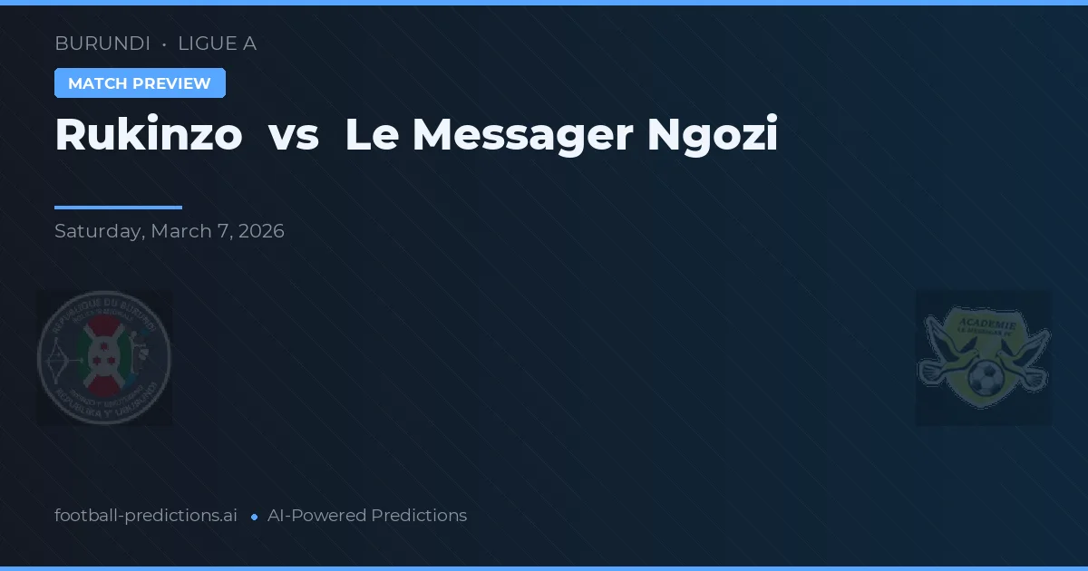 Rukinzo vs Le Messager Ngozi — typy i zapowiedź meczu