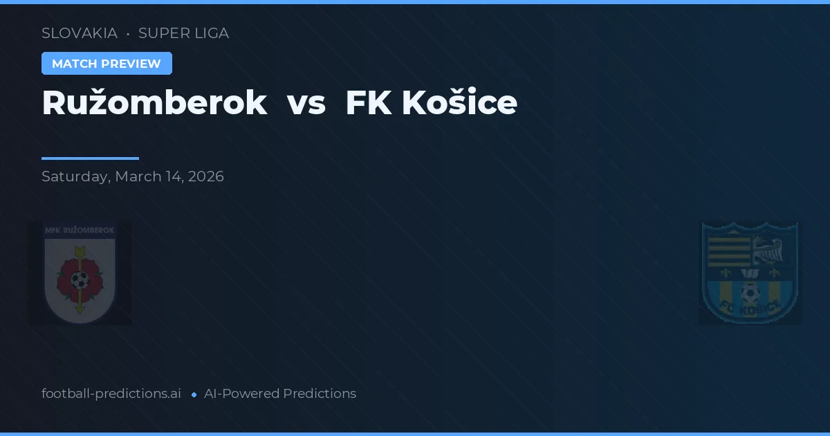 Ružomberok vs FK Košice — typy i zapowiedź meczu