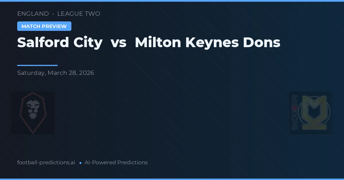 Salford City vs Milton Keynes Dons — typy i zapowiedź meczu