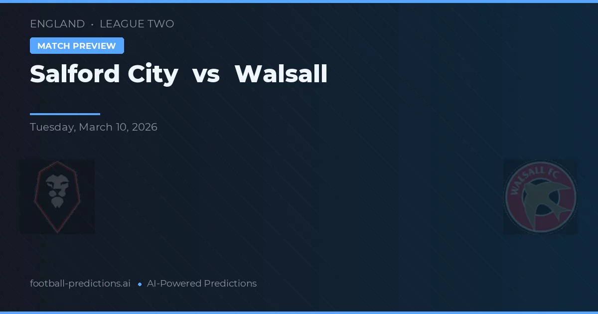Salford City vs Walsall — typy i zapowiedź meczu