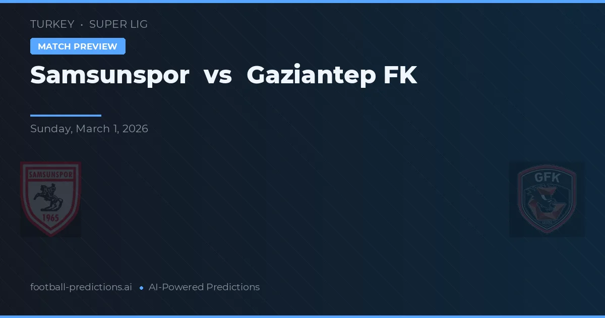 Samsunspor vs Gaziantep FK — typy i zapowiedź meczu