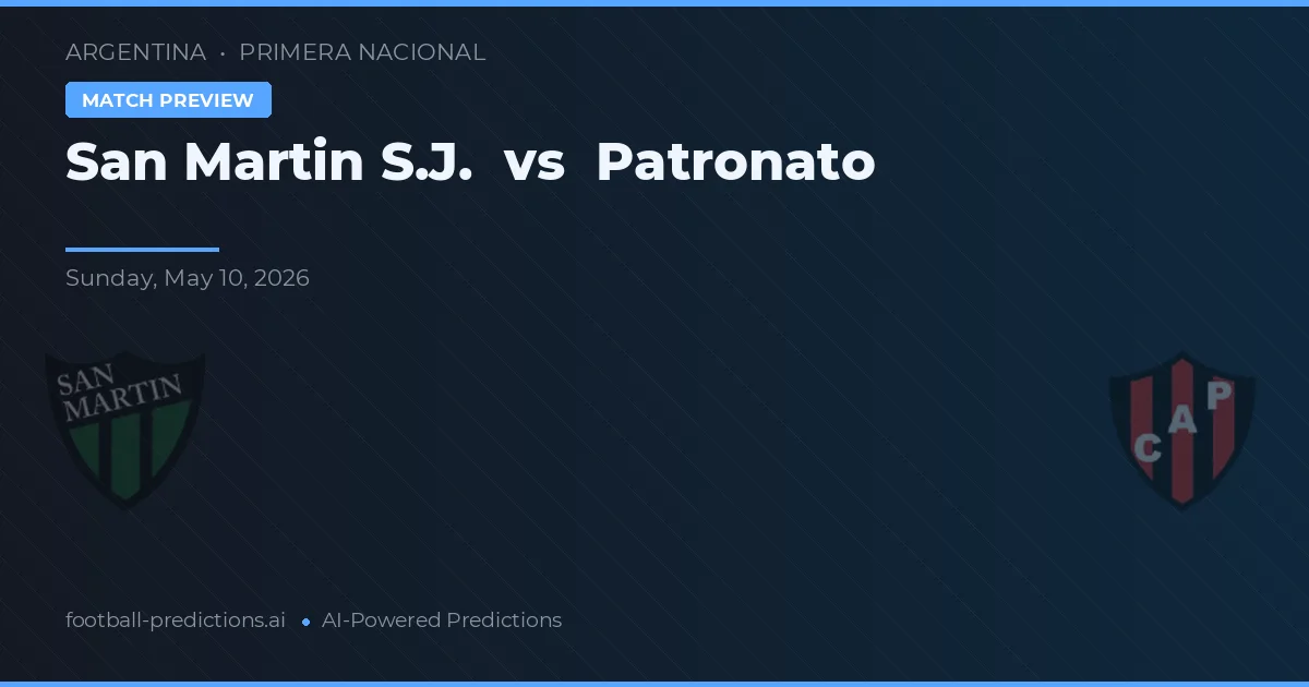 San Martín SJ vs Patronato — typy i zapowiedź meczu