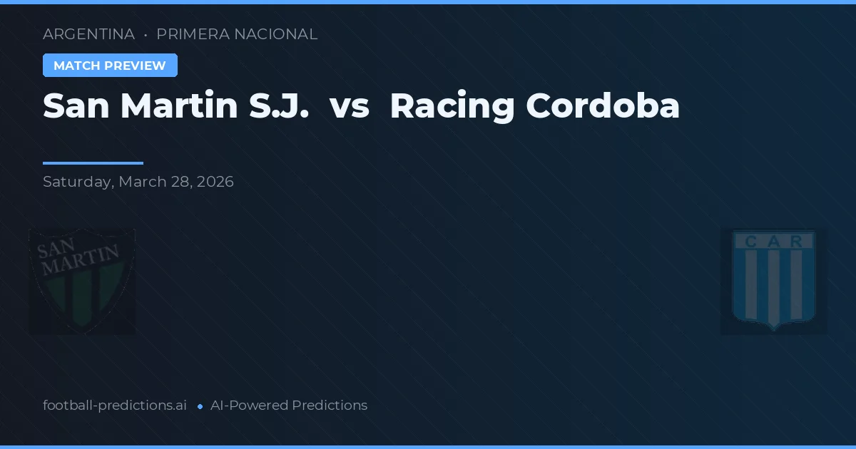 San Martín SJ vs Racing Córdoba — typy i zapowiedź meczu
