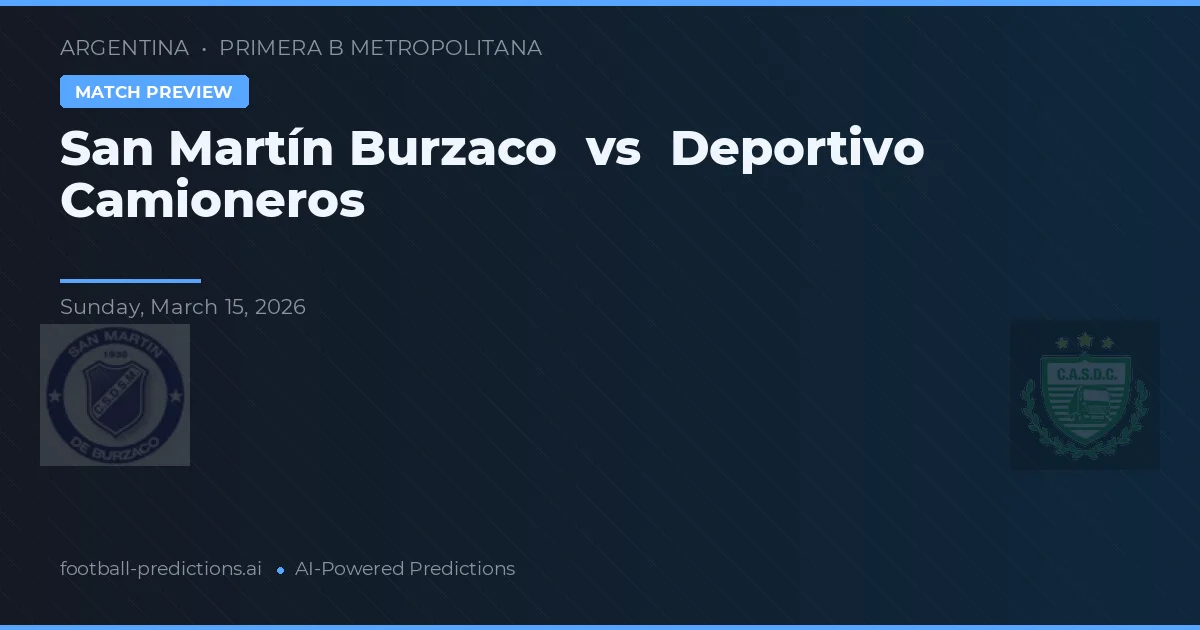 San Martín Burzaco vs Deportivo Camioneros — typy i zapowiedź meczu