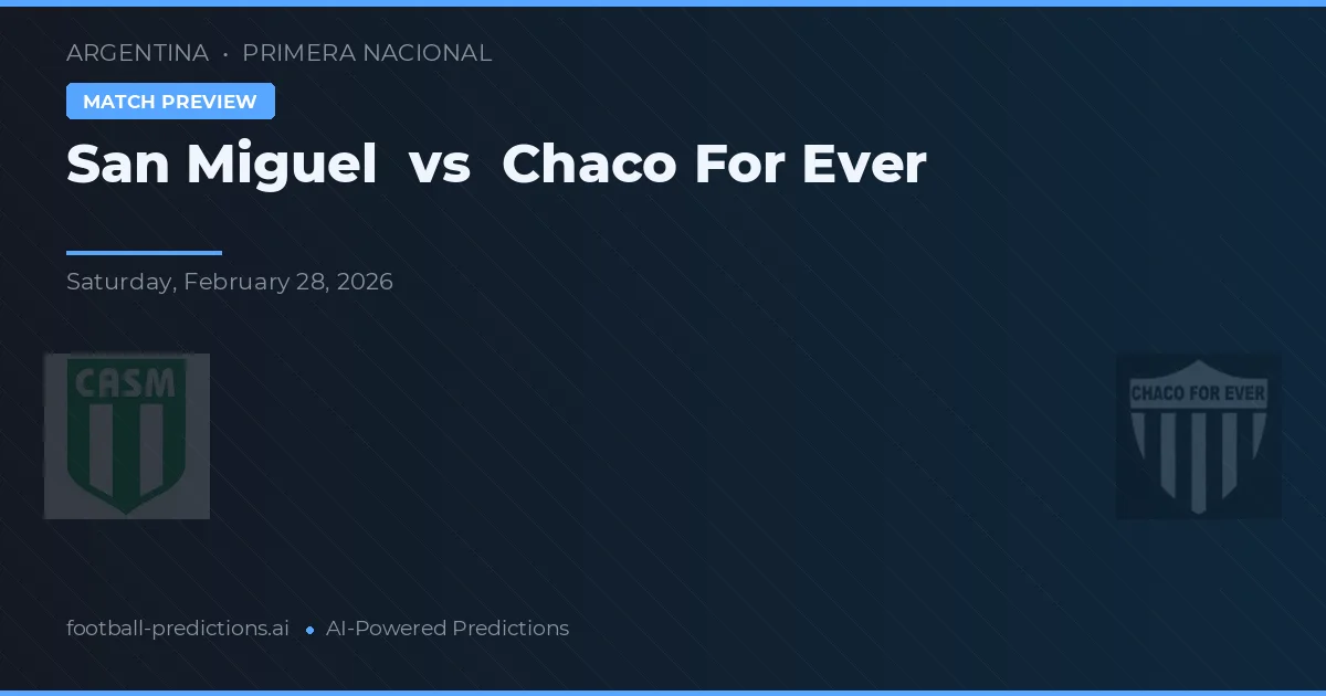 San Miguel vs Chaco For Ever — typy i zapowiedź meczu