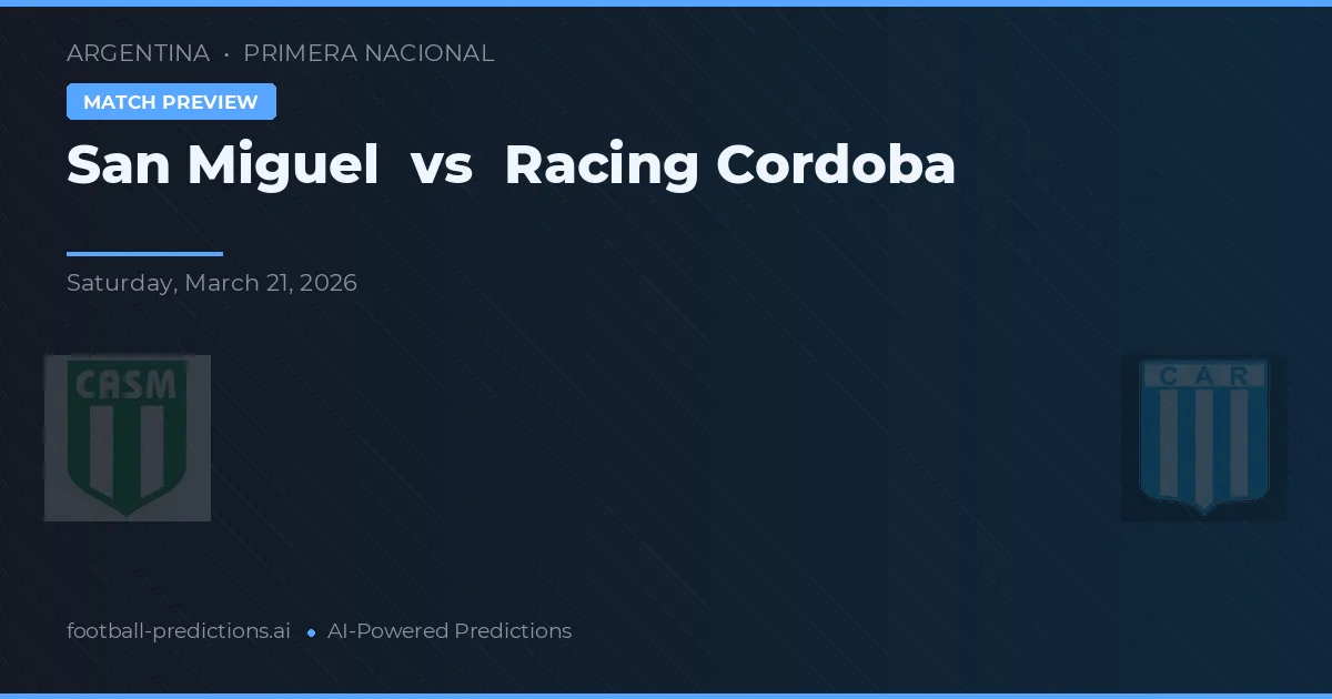 San Miguel vs Racing Córdoba — typy i zapowiedź meczu