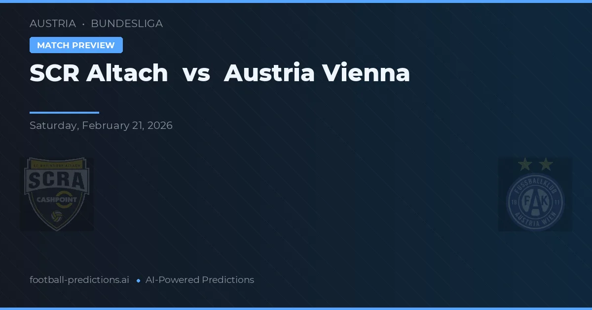 SCR Altach vs Austria Wiedeń — typy i zapowiedź meczu